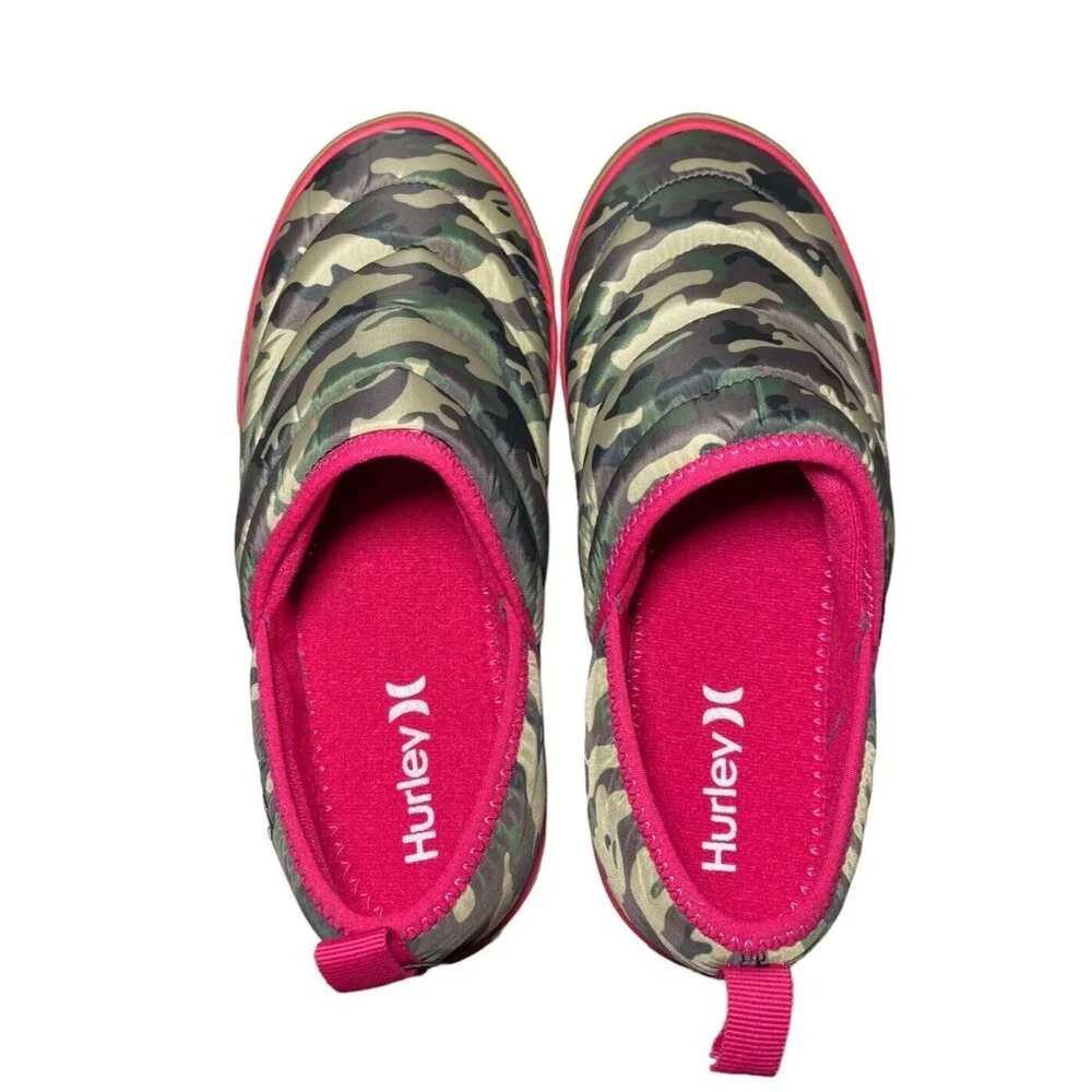 Hurley Puff Kayo Chukka Shoes Camo‎ Womens 8.5 Slip On Puffchuck NWT Green Pink